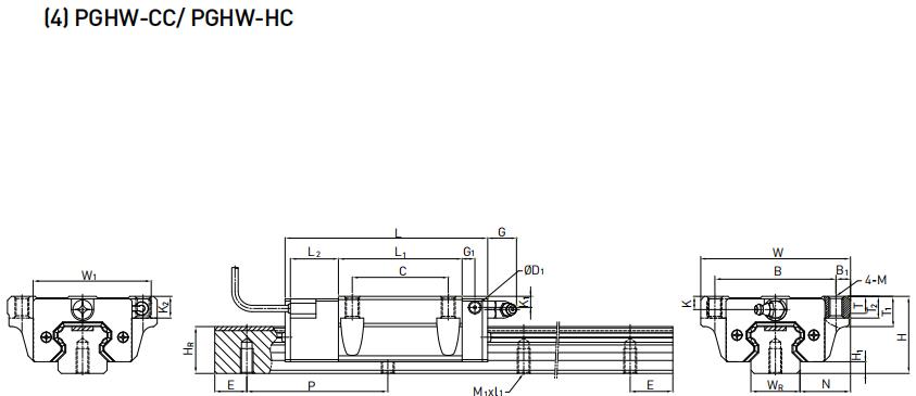 HIWIN PGHW55HC軸承 滑塊軸承  滑塊導軌  滑塊導軌軸承