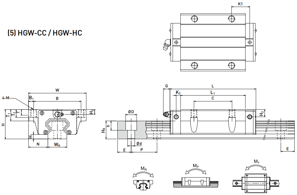 HIWIN HGW30CC軸承 滑塊軸承  滑塊導軌  滑塊導軌軸承